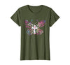 Butterfly Prayer Graphic Jesus Christian Cross Butterfly Prayer Jesus Christian Cross Floral Pattern T-Shirt - size chart