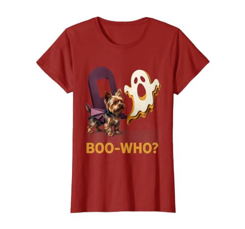 Mademark Boo-Who? Funny Yorkie Skeleton Halloween Dog Lover T-Shirt - size chart