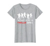 Zombie Dance Costume Halloween Party Tee Funny Zombie Halloween Shirt I’m Just Here to Thriller Dance T-Shirt - size chart