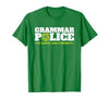 Easy Halloween Costume Top Shop Grammar Police Officer Funny Badge Halloween Costume T-Shirt - size chart