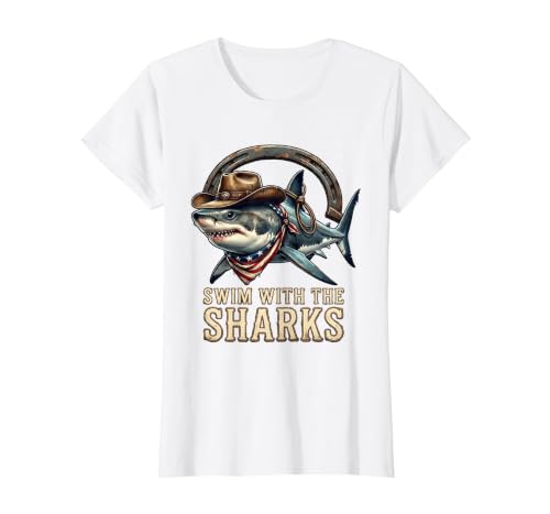 Mademark Swim With The Sharks Bold Ocean Design T-Shirt - size chart