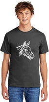 Comical Shirt Horse Graphic Top for Equestrian and Animal Lovers Cotton Tee Adult Youth Tall Men Women - size chart