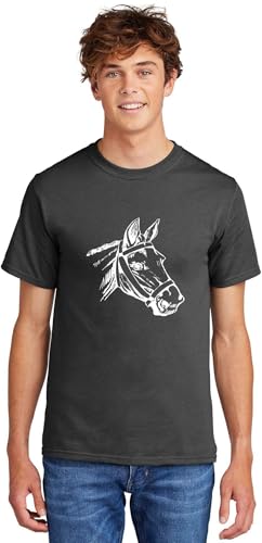 Comical Shirt Horse Graphic Top for Equestrian and Animal Lovers Cotton Tee Adult Youth Tall Men Women - size chart