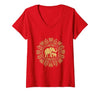 Mademark Women's Mother Elephant Nudging Newborn Calf Maternity V-Neck T-Shirt - Women - size chart