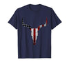 Cow skull USA Flag Bull Skull American Flag Cow Skull Western Graphic Wild West T-Shirt - size chart