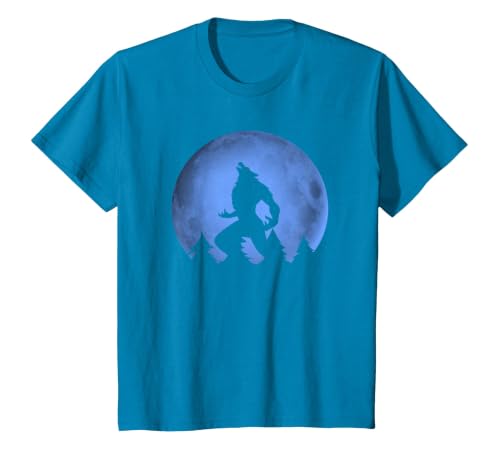 Ideas Halloween costume " Wolf moon " Wolf Halloween Costume Werewolf Blue Moon Scary for Men Boys T-Shirt - size chart