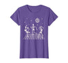 Sollomio Skeletons Dancing at The Club with a Disco Ball Halloween T-Shirt - size chart