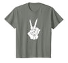 Goodtogotees Skeleton Hand Peace Sign Halloween t-Shirt T-Shirt - size chart