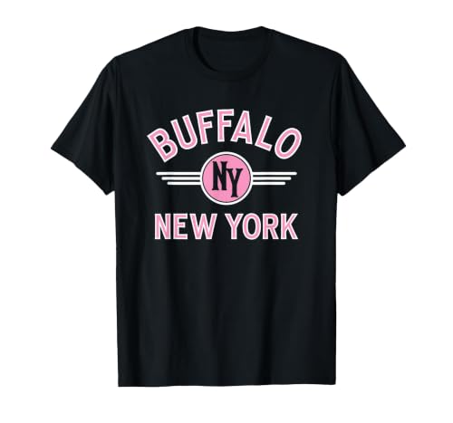 133 Apparel Buffalo NY Buffalo New York Circle NY Pink Print T-Shirt - size chart