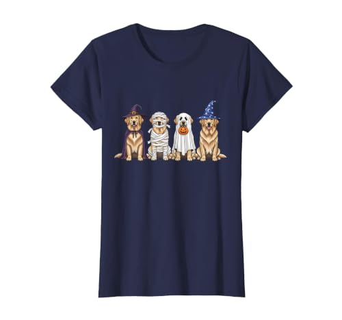 Spooky Golden Retriever Dogs Mummy Halloween Tee Golden Retriever Dog Witch Mummy Ghost Boo Costume Halloween T-Shirt - size