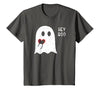 Halloween Ghosts & Stuff Clothing Hey Boo Ghost Heart Hand Sign Cute Halloween Spooky Season T-Shirt - size chart