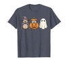 Funny Retro Hedgehog Halloween Witch Spooky Ghost Hedgehog Lover Pumpkin Halloween T-Shirt - size chart