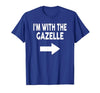 ShirtZilla I'm with The Gazelle Halloween Gazelle T-Shirt - size chart