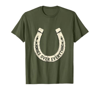 Mademark Horses Over Everything Equestrian Design T-Shirt - Men - size chart