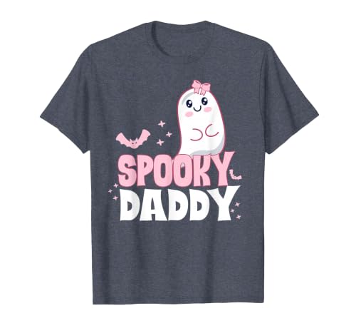 Spooky Family Cute Pink White Ghost Boo Halloween Spooky Daddy Family Cute Pink White Ghost Boo Halloween T-Shirt - size