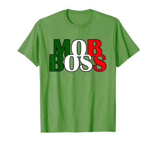 Italian Yeah B Mob Boss Italian Flag 1920s Costume Mafia Party T-Shirt - size chart