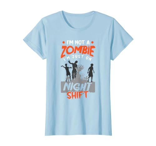 The Shift Worker - Night Shift Worker Design Night Shift Worker Halloween Funny Pun T-Shirt - size chart