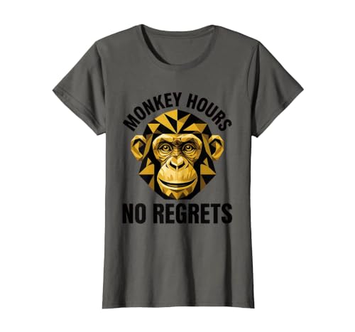 Mademark Monkey Hours No Regrets Funny Primate Design T-Shirt - Women - size chart
