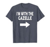 ShirtZilla I'm with The Gazelle Halloween Gazelle T-Shirt - size chart