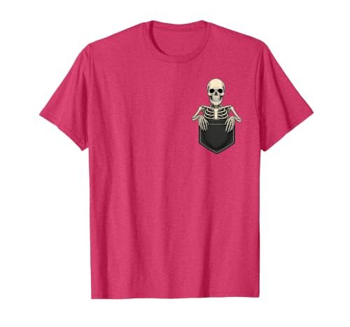 Funny Pocket Skeleton Halloween T Shirt For Men Funny Skeleton in The Pocket Halloween Kids Teens Adults T-Shirt - size chart