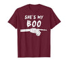 Miftees Matching Halloween Tees She's My Boo Matching Halloween Costume She's My Boo T-Shirt - size chart