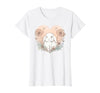 Cute Holland Lop Rabbit Dandelion Floral Watercolor Bunny T-Shirt — design detail