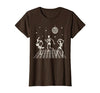 Sollomio Skeletons Dancing at The Club with a Disco Ball Halloween T-Shirt - size chart