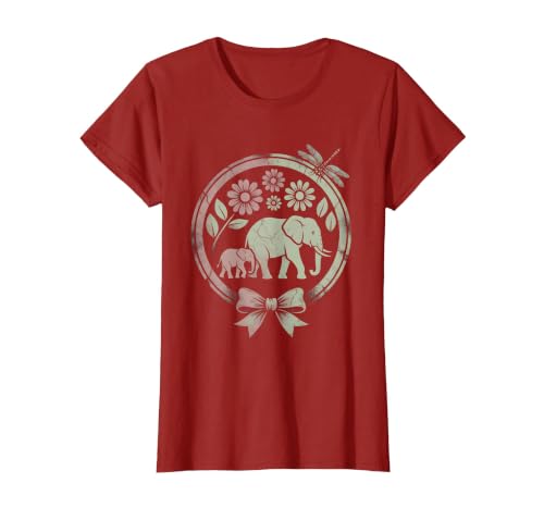 Mademark Elephant and Calf Walking Trunk to Tail Mama T-Shirt - Women - size chart