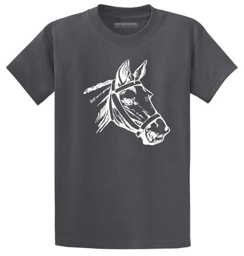 Comical Shirt Horse Graphic Top for Equestrian and Animal Lovers Cotton Tee Adult Youth Tall Men Women - size chart