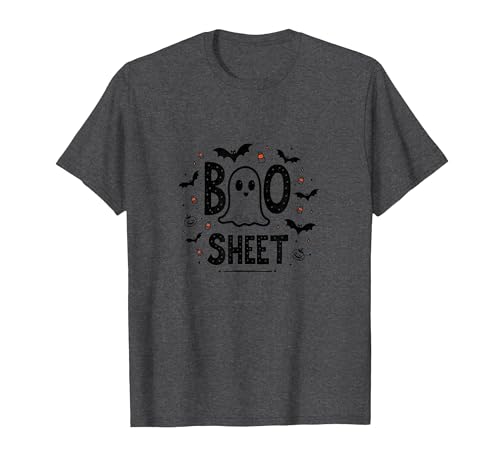 Mademark Halloween Humorous Boo Sheet Ghost Face Pun T-Shirt - size chart