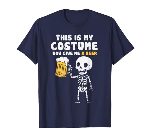 Halloween Tees Women Men Kids This is My Costume Beer Halloween Party Drinking Dad Mens T-Shirt - size chart
