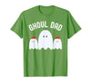 Ghoul Dad, Halloween Daddy Ghost Father of Two Ghost Girls T-Shirt - size chart