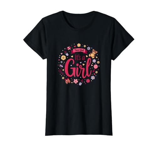 Mademark Team Girl Its a Girl Baby Shower Celebration T-Shirt - size chart