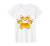 Scary Halloween Tees For Adults and Kids Halloween Candy Corn Paw Print T-Shirt for Animal Lovers T-Shirt - size chart