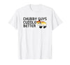 LGBTQ Pride Gifts Chubby Guys Cuddle Better Gay Bear Pride Couple Flag Love T-Shirt - size chart