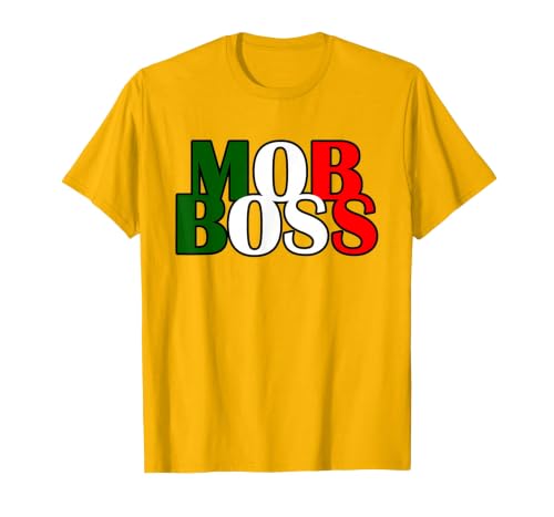 Italian Yeah B Mob Boss Italian Flag 1920s Costume Mafia Party T-Shirt - size chart
