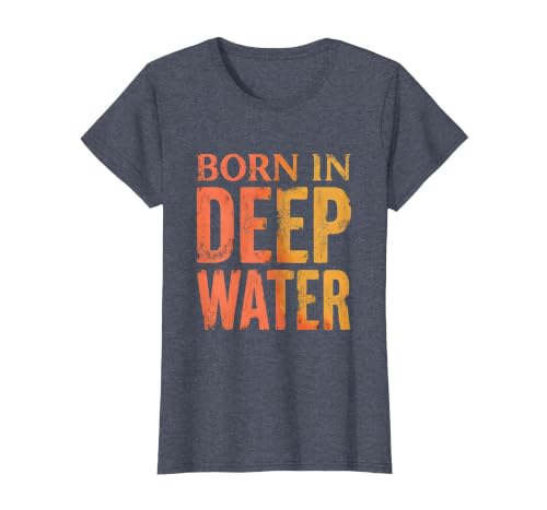 Mademark Born in Deep Water Shark Graphic Design T-Shirt - size chart