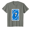 UNO Halloween Blue 7" Card T-Shirt - size chart
