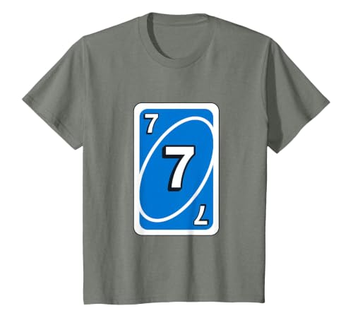 UNO Halloween Blue 7" Card T-Shirt - size chart