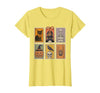 Halloween Stamp Cute Ghost Cute Fall Apparel Vintage Halloween Stamp Cute Ghost Pumpkin Cat Retro Fall T-Shirt - size chart
