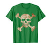 Halloween Designs. Pirate Flag Skull and Crossbones Skeleton Graphic Halloween T-Shirt - size chart