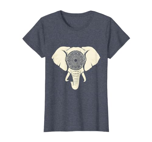 Mademark Elephant Head Ornate Mandala Illustration T-Shirt - Women - size chart