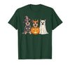 Funny Retro Australian Cattle Dog Halloween Witch Spooky Ghost Blue Heeler Pumpkin Halloween Dog Lover T-Shirt - size chart