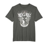 Rock and Roll Music Vintage Retro Gifts Vintage 80s Rock & Roll Music Electric Guitar Skeleton Wings T-Shirt - size chart
