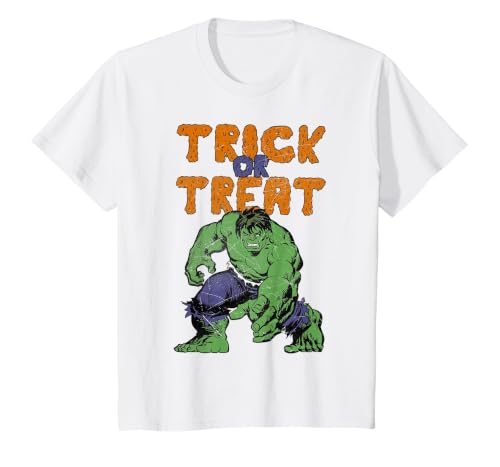 Marvel Avengers The Hulk Trick Or Treat Halloween T-Shirt - size chart