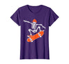 Funny Boys Kids Skeleton Skater Art Skateboarding Skeleton Riding Skateboard Halloween Skater T-Shirt - size chart