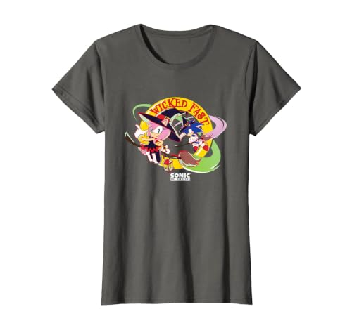 Sonic The Hedgehog Halloween Wicked Fast Witch Costumes T-Shirt - size chart