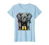 Mademark Funny Elephant Hiding Behind Tiny Tree T-Shirt - Women - size chart