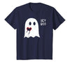 Halloween Ghosts & Stuff Clothing Hey Boo Ghost Heart Hand Sign Cute Halloween Spooky Season T-Shirt - size chart