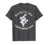 Sorry I'm Late, I Didn't Want to Come White Rabbit Watch T-Shirt — design detail